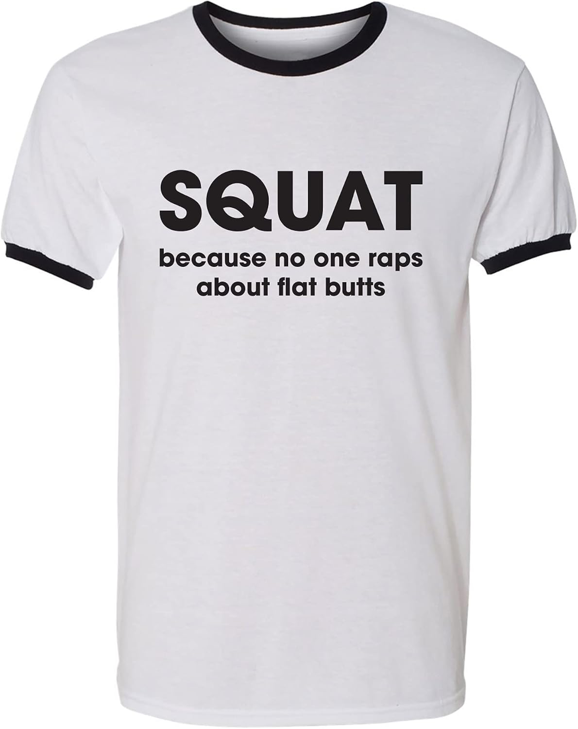 zerogravitee Squat Adult Short Sleeve Ringer T-Shirt - White\/Black