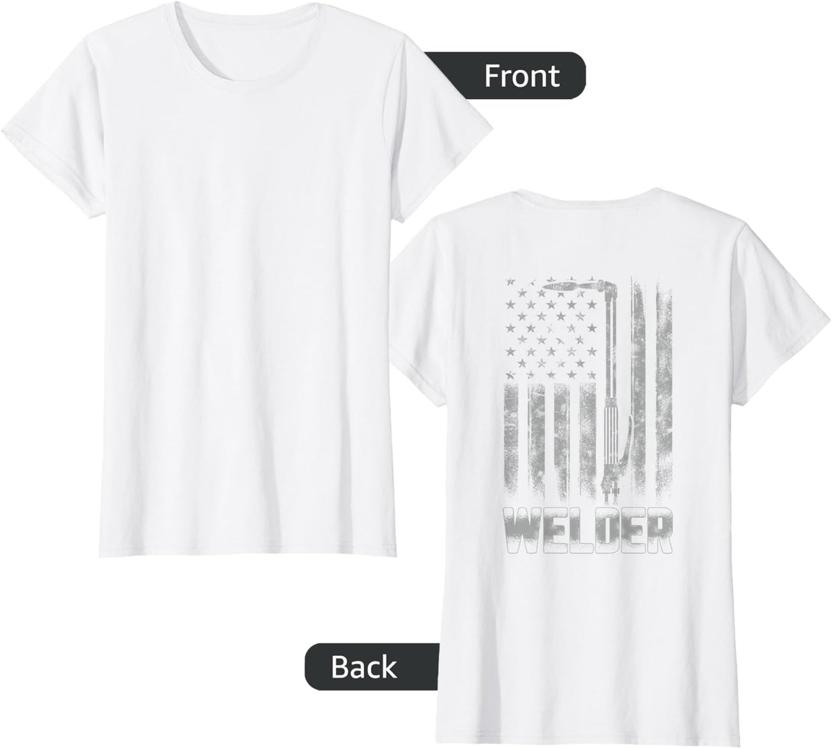 Distressed Welder American flag shirt USA Patriotic Welder T-Shirt - White