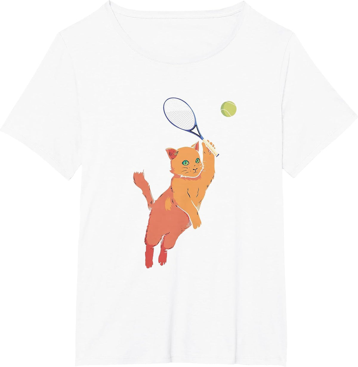 Tennis Player Racquets Cat Tennis Lover Racket Sport T-Shirt - White