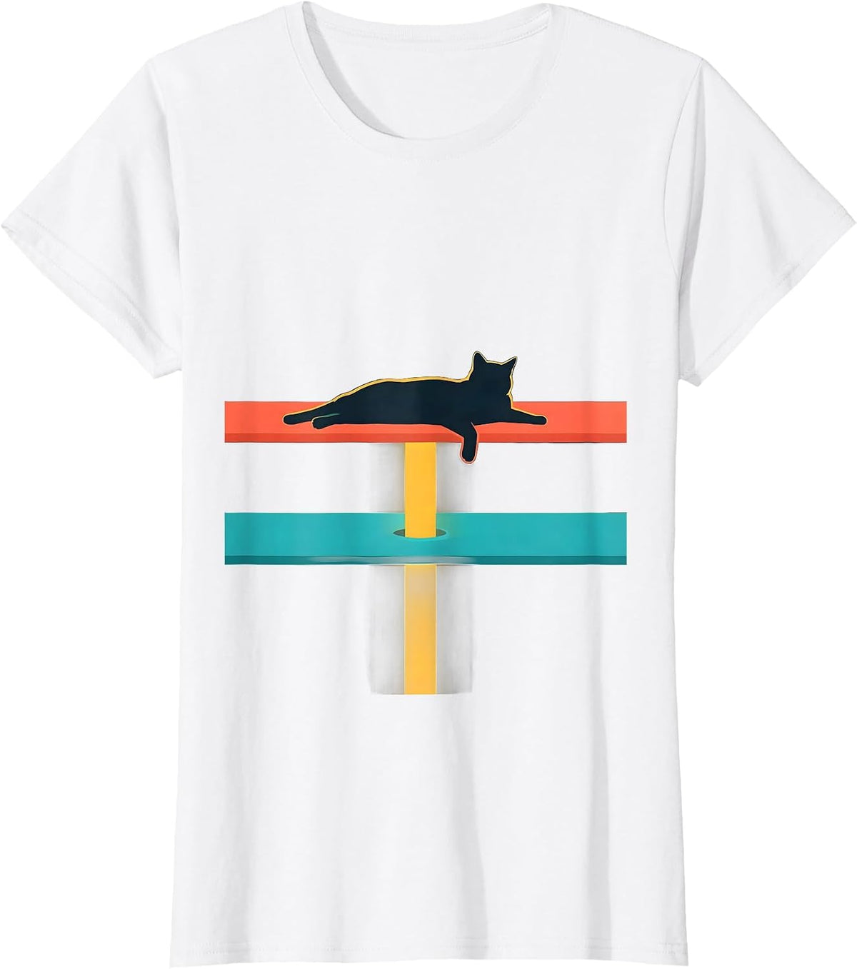 Women's Relaxed Cat Quantum Physics Science Geek Humor T-Shirt - White
