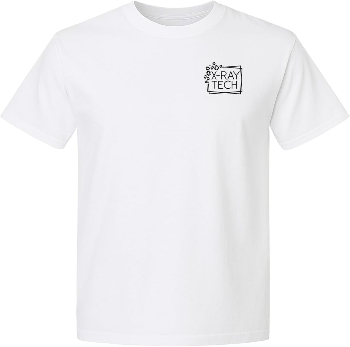 X-Ray Tech T-Shirt, Small Pocket Science Design for Radiology Technicians and Students - White