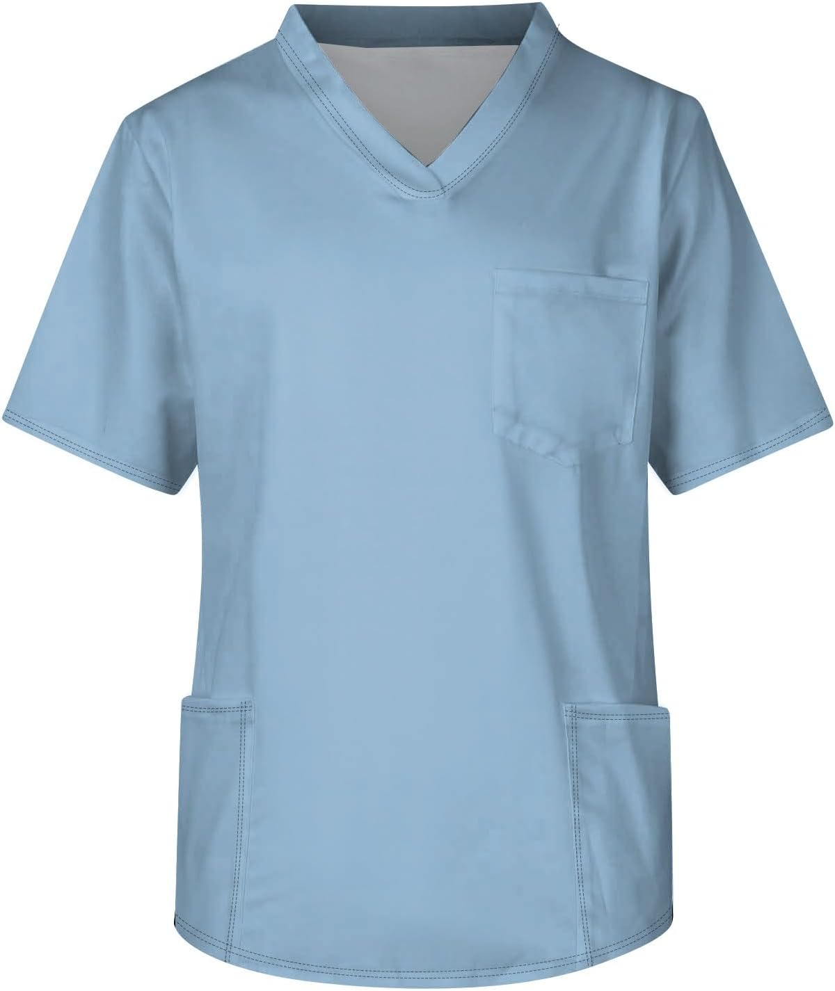 Scrubs for Men Classic Fit Mens Scrubs Top V-Neck Short Sleeve Nursing Uniform Shirt with Pockets Plus Size Scrubs S-5XL -