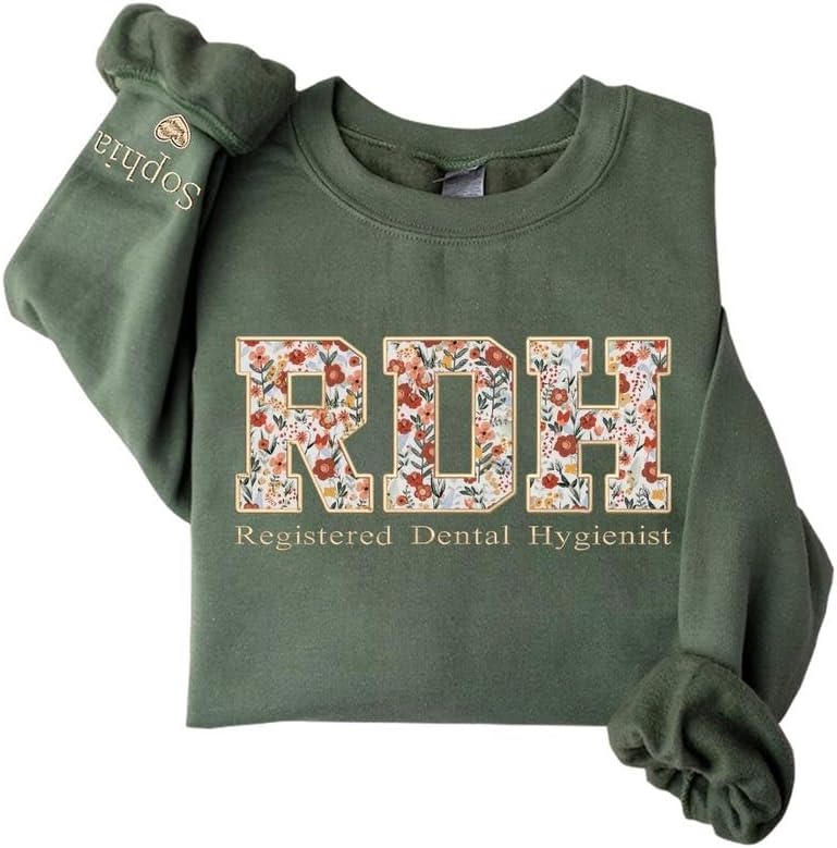 Custom Name & Job Title Sweatshirt, Embroidered Gift for Teachers, Nurses, OT, Realtor, Wellness Workers - Rdh Sweatshirt