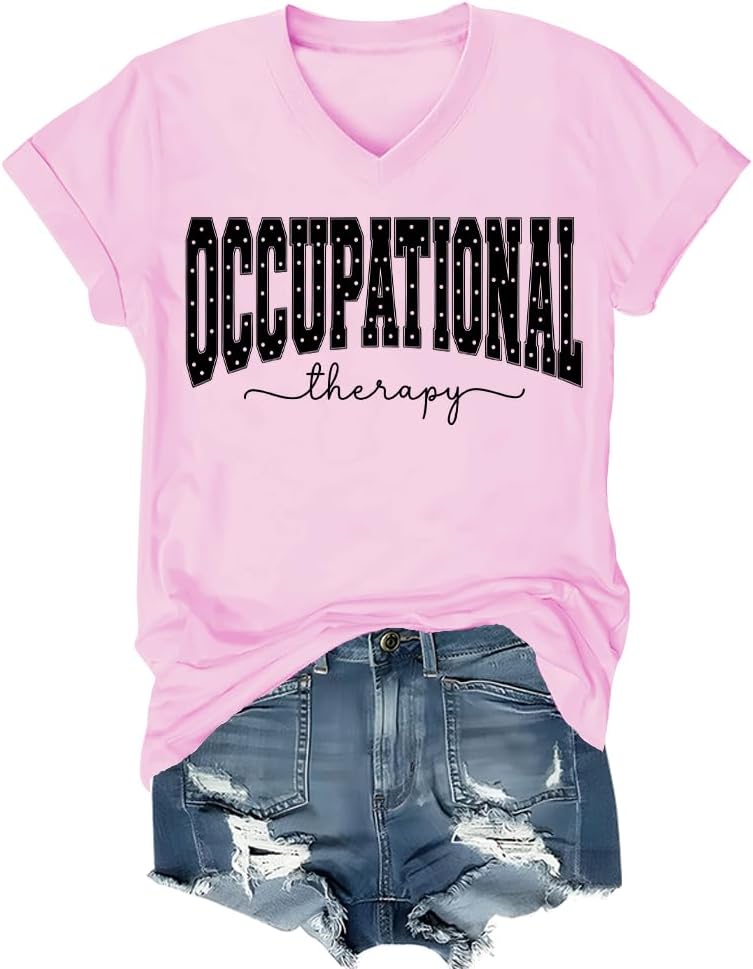 Occupational Therapy Shirt for Women OT Therapist Graphic T-Shirt - Pink1
