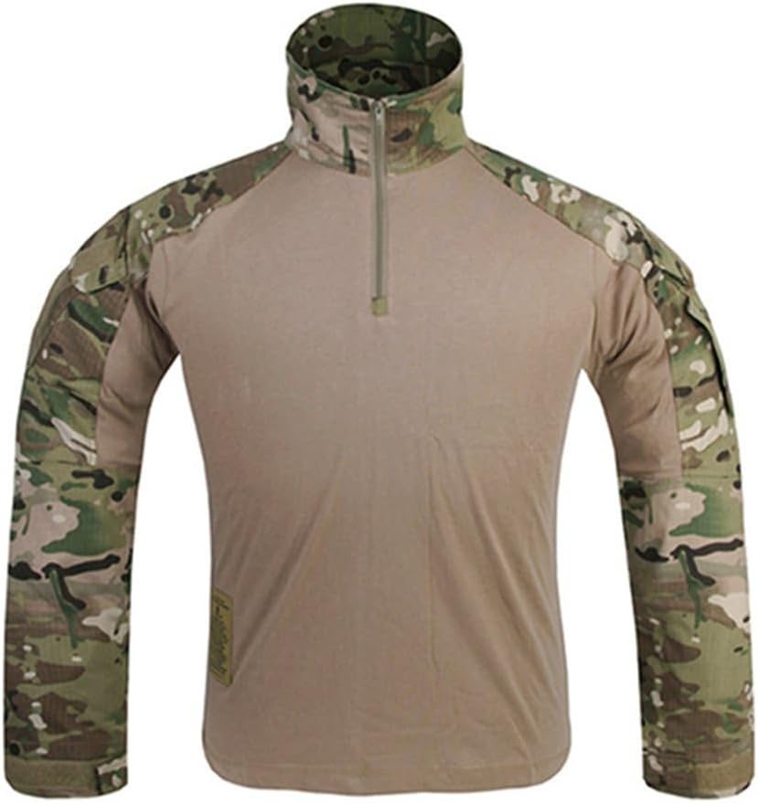 EMERSONGEAR Men's Tactical Shirt,Gen3 Airsoft Combat Army Paintball Quick Dry Long Sleeve BDU T-Shirt Top - Multi-camo