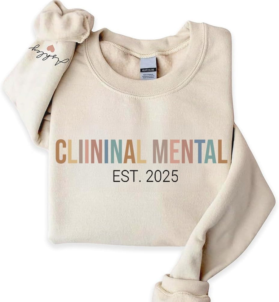 Personalized Clinical Mental Health Sweatshirt, Therapist Shirt, Mental Health Counselor Gift, Gift for Psychotherapist -