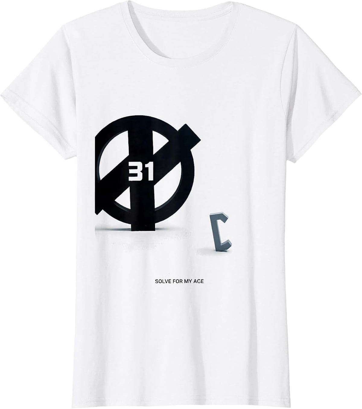 Solve For My Age Funny Math Birthday Age Pun Gift T-Shirt - White