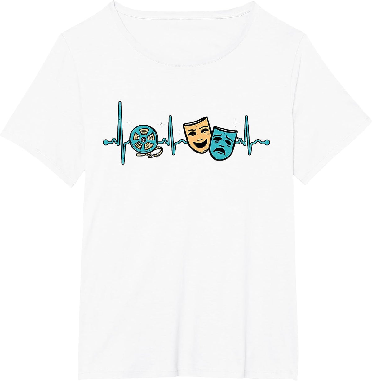 Drama Heartbeat Theater Actor Stage Play Musical Drama Lover T-Shirt - White