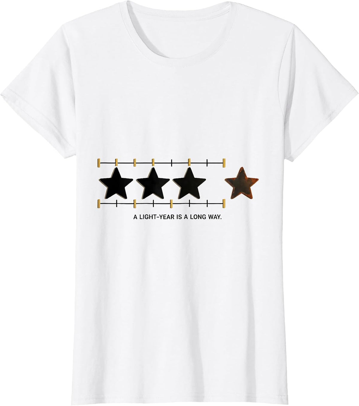 A Light-Year Is A Long Way Funny Space Astronomy Enthusiast T-Shirt - White