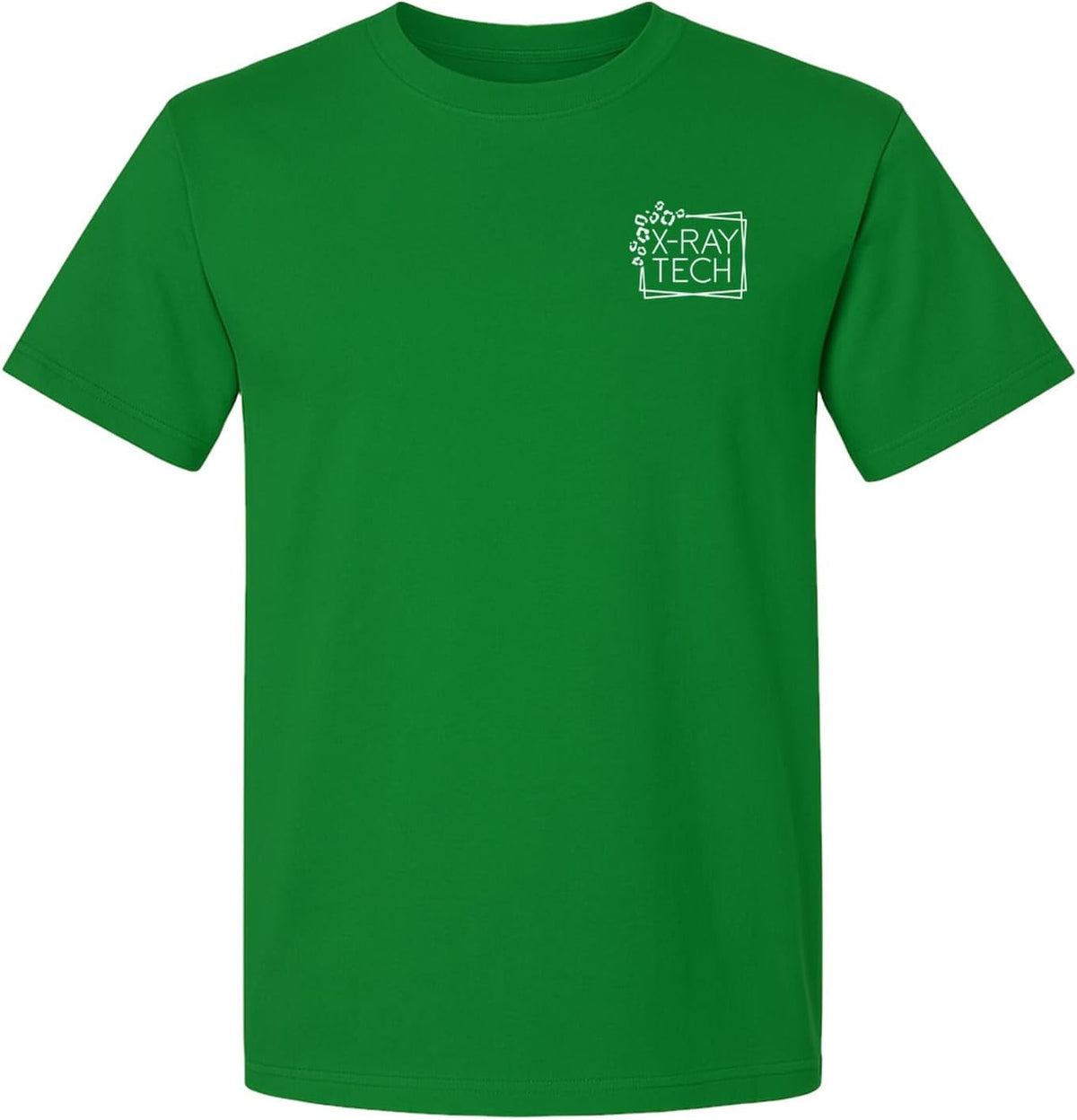 X-Ray Tech T-Shirt, Small Pocket Science Design for Radiology Technicians and Students - Kelly Green