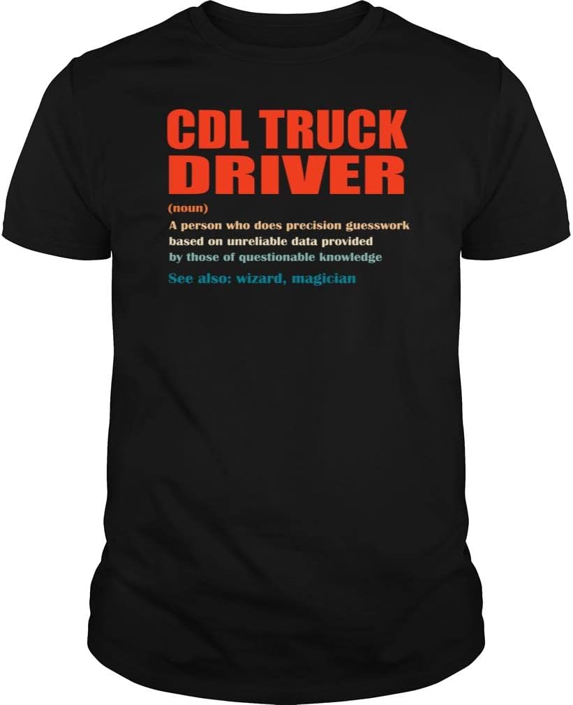 Cdl Truck Driver Precision Queswork Job Title Vintage - Unisex Tee - Black