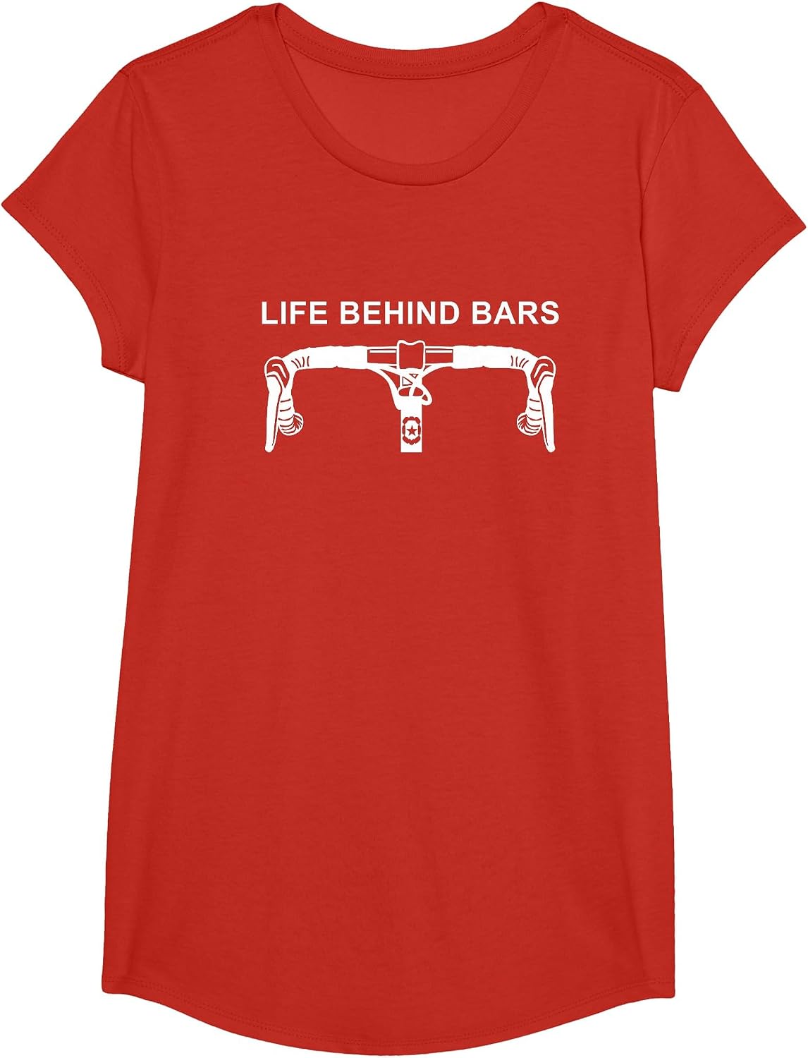 Life Behind Bars T-Shirt Funny Cycling Biking Tee T-Shirt - Girls Red