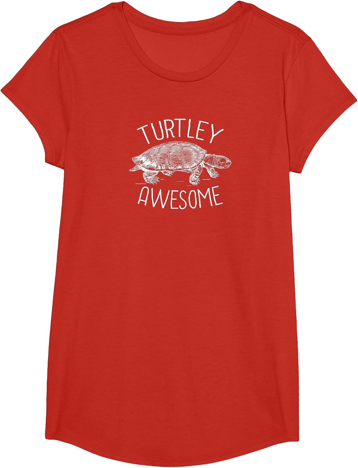 Turtley Awesome T-Shirt Funny Turtle Pun for Animal Lovers T-Shirt - Girls Red