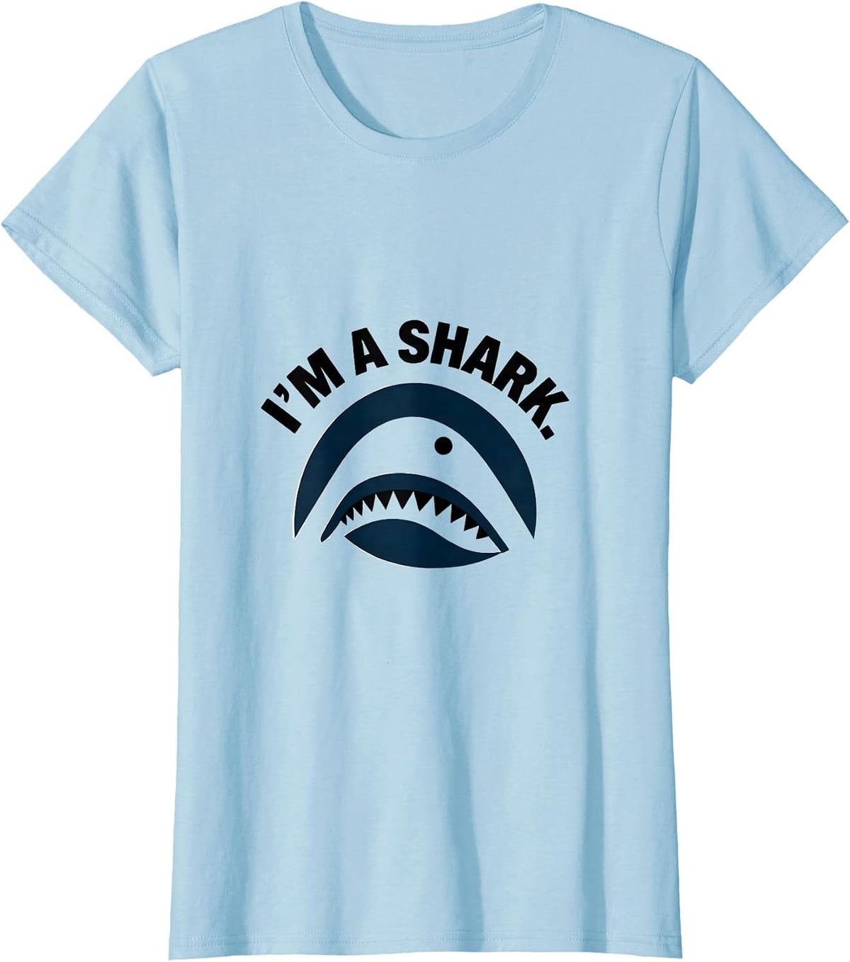 I'm A Shark Minimalist Shark Jaw Halloween Costume T-Shirt - Baby Blue