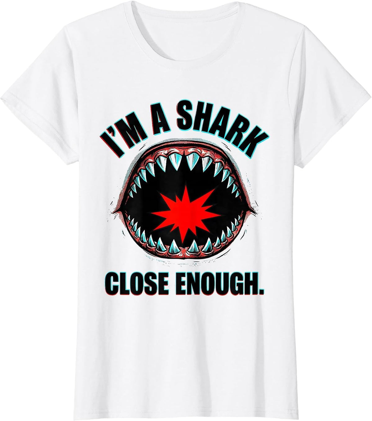 I'm A Shark Close Enough Pop Art Shark Lover Halloween T-Shirt - White