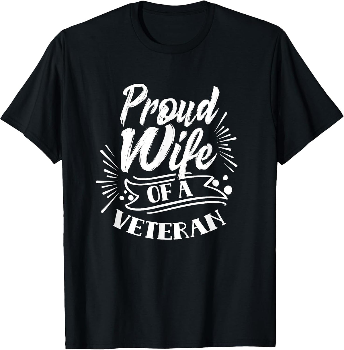 Proud Wife of A Veteran African American Black Military Us T-Shirt - Black