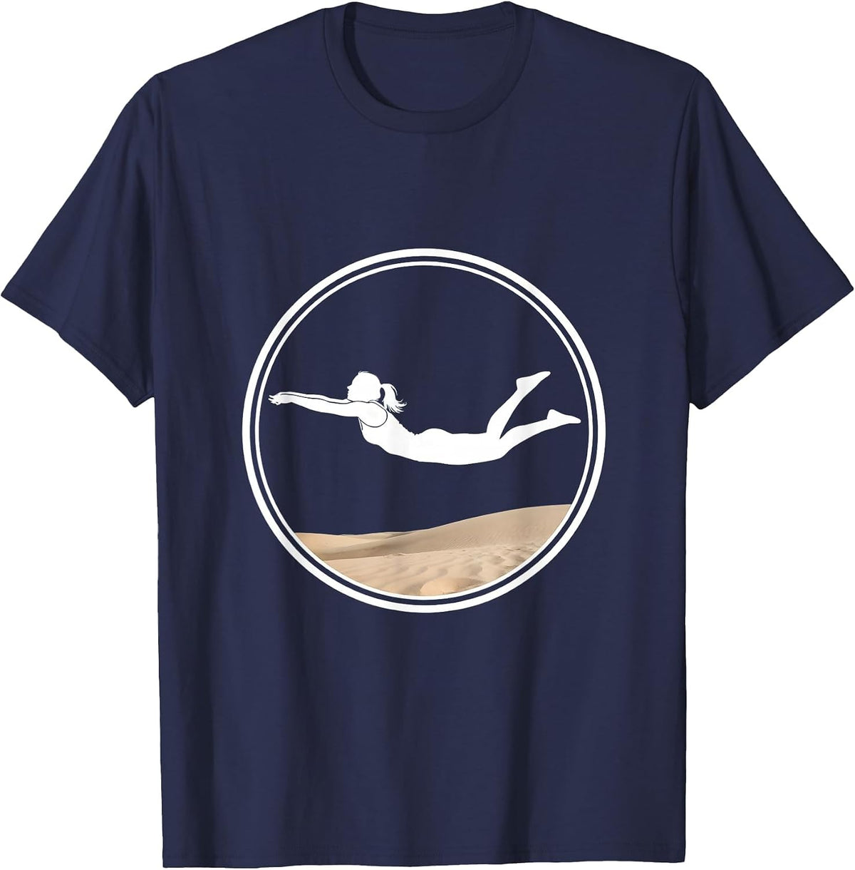 Men's Beach Volleyball Libero Diving Save Graphic T-Shirt - Navy Blue