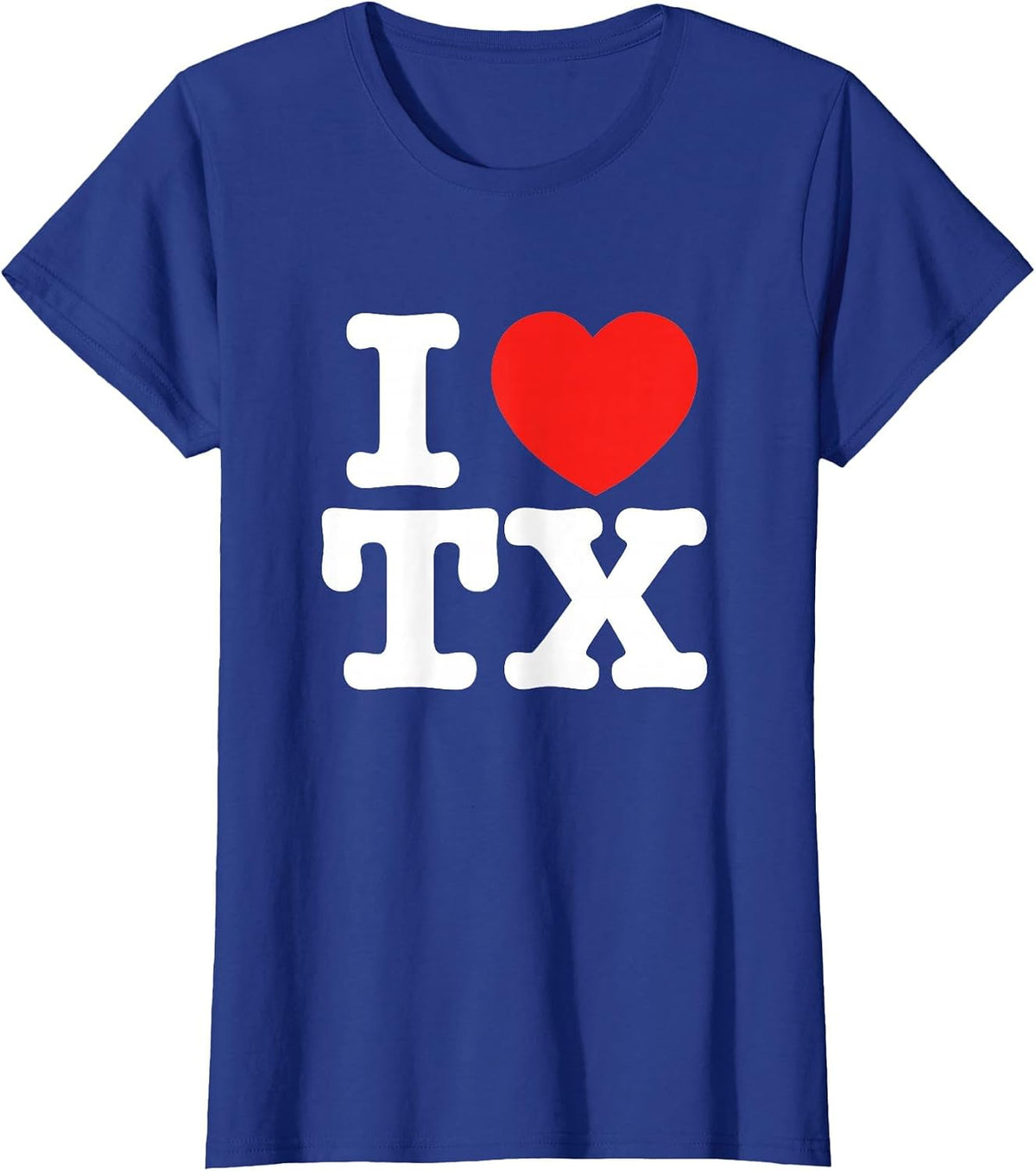 I Heart Texas (TX) Love T-Shirt - Royal Blue