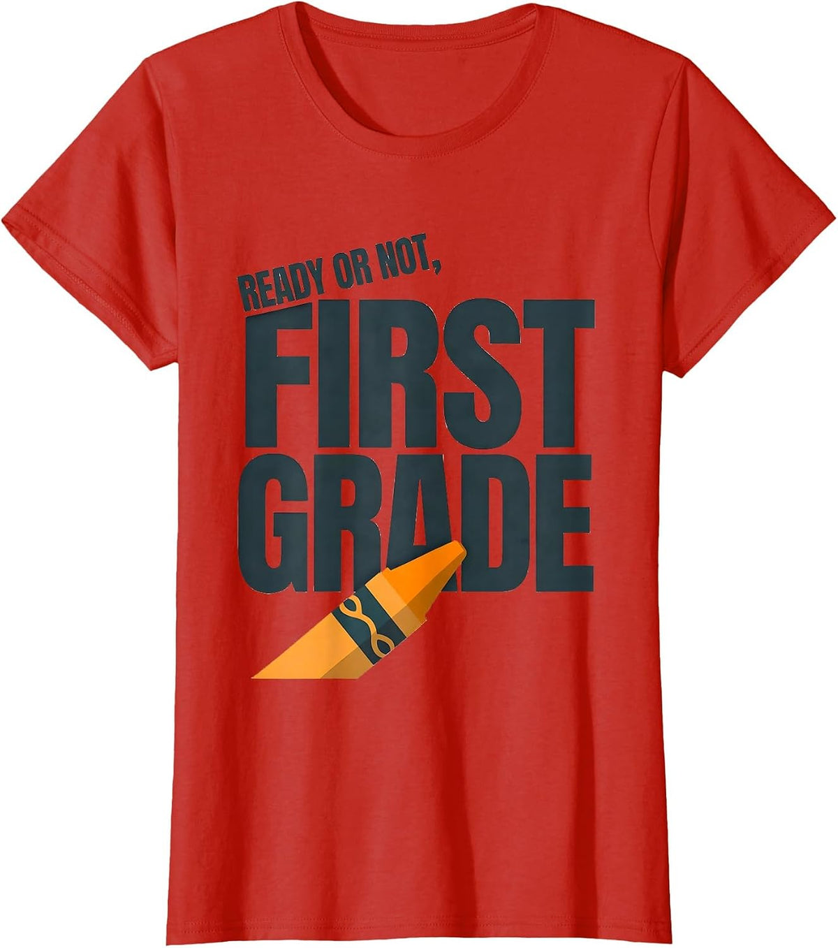 Women's Ready Or Not, First Grade Editorial Conceptual Back T-Shirt - Red