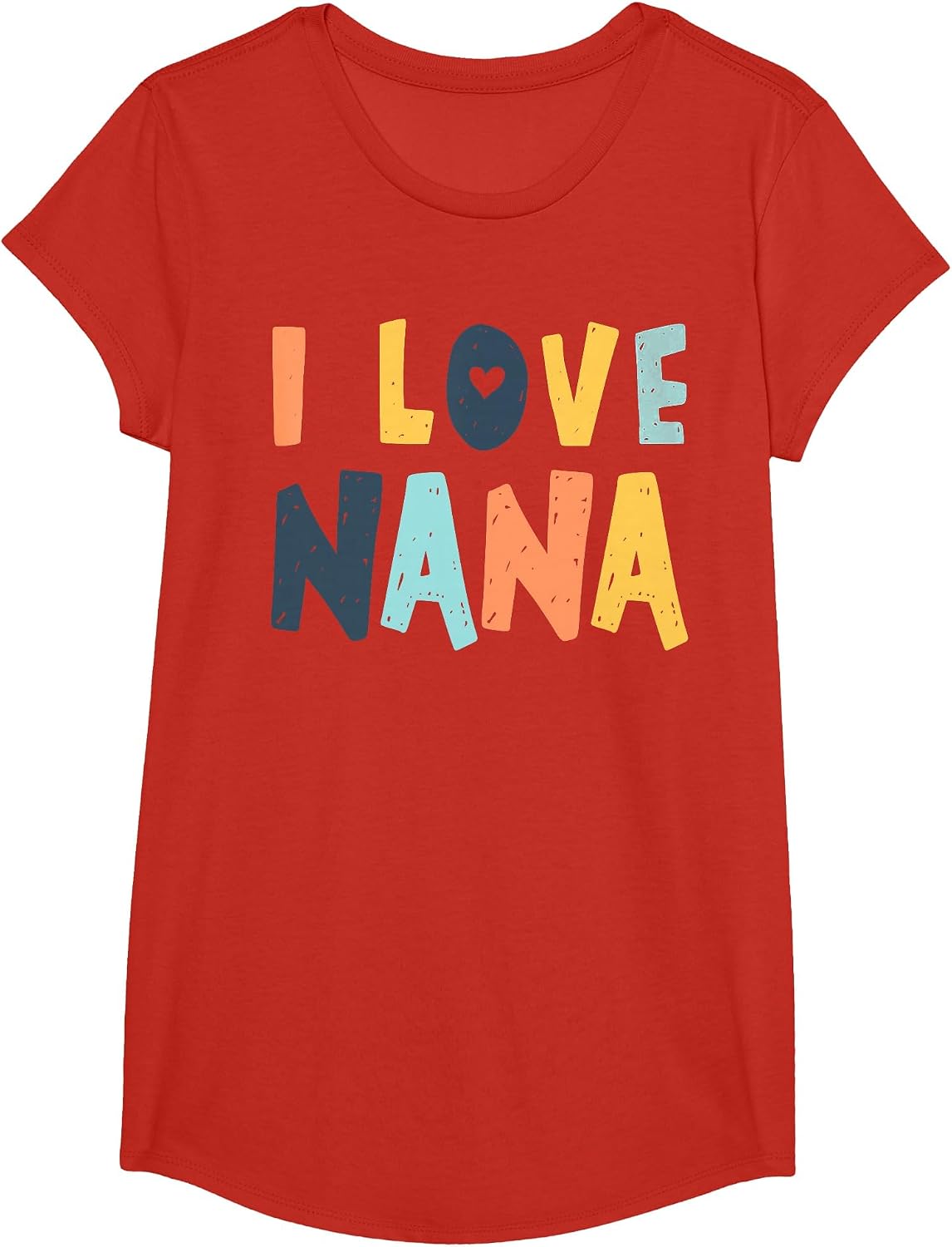 I Love My Nana Heart T-Shirt - Girls Red