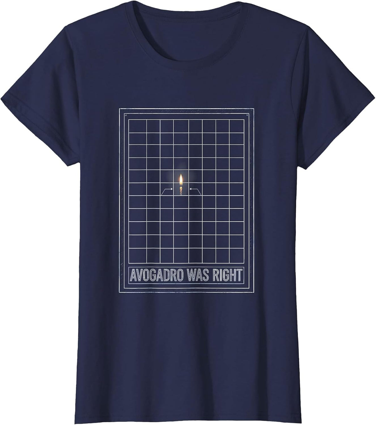 Women's Avogadro Was Right Technical Blueprint Mole Day Chemistry T-Shirt - Navy Blue