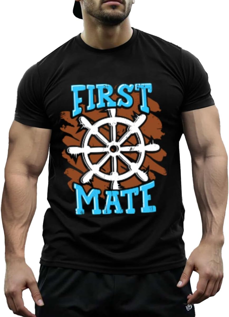 T-Shirts,Dabbing Sea Turtle,Leisure, 100% Cotton for Unisex - Boating Boat First Mate