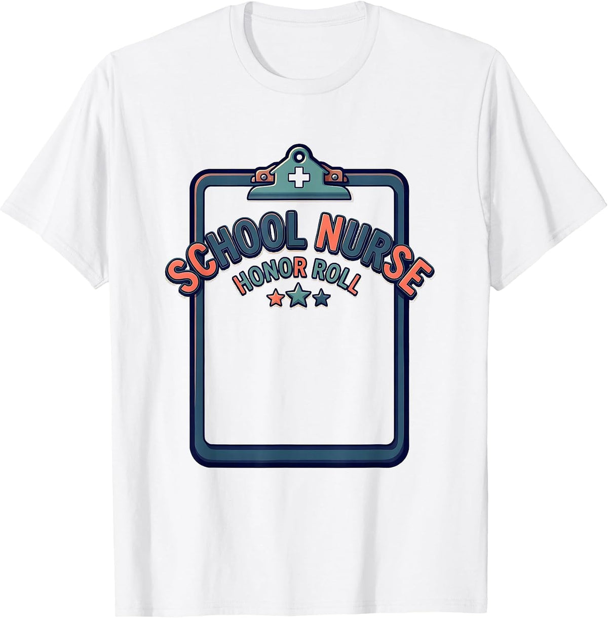 Men's School Nurse Honor Roll Bold Custom Nurse Appreciation Gift T-Shirt - White