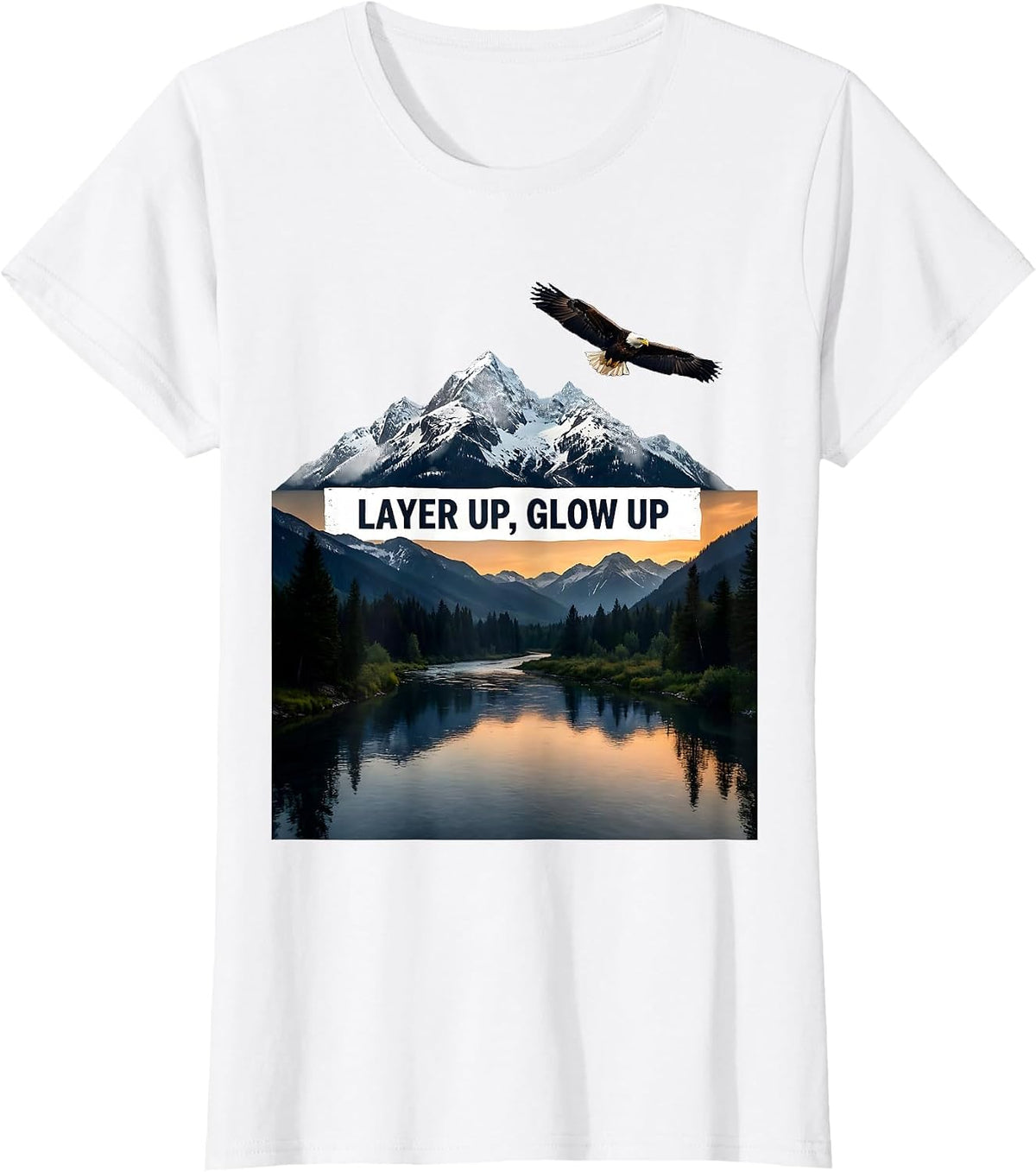 Women's Layer Up Glow Up K-Beauty Skincare Design T-Shirt - White