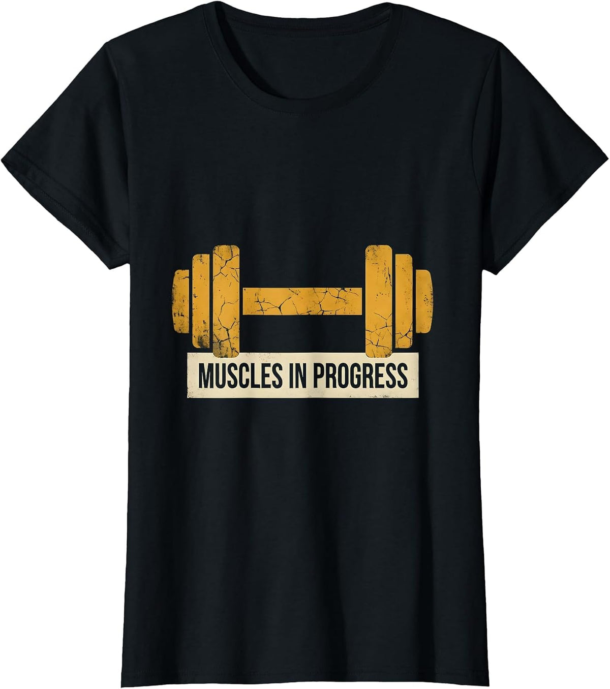 Muscles In Progress Gym Workout Design T-Shirt - Black