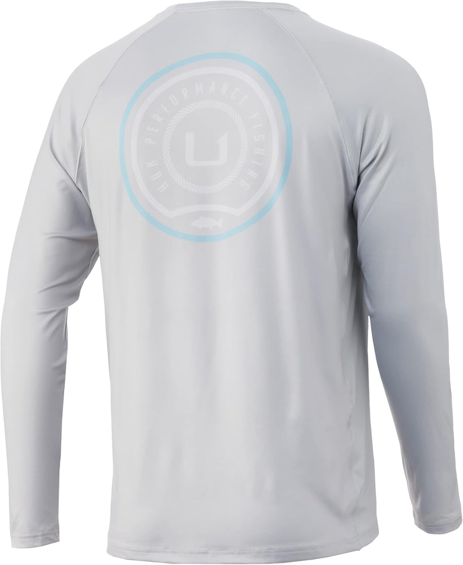 Huk Men's Americana Flag Pursuit | Long Sleeve Performance Fishing Shirt with +30 UPF Sun Protection - Huk & Rope - Oyster