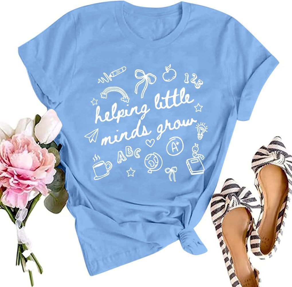 SFHFY Teacher Shirt for Women: Teacher Life T-Shirts Special Education Tee - A-light Blue