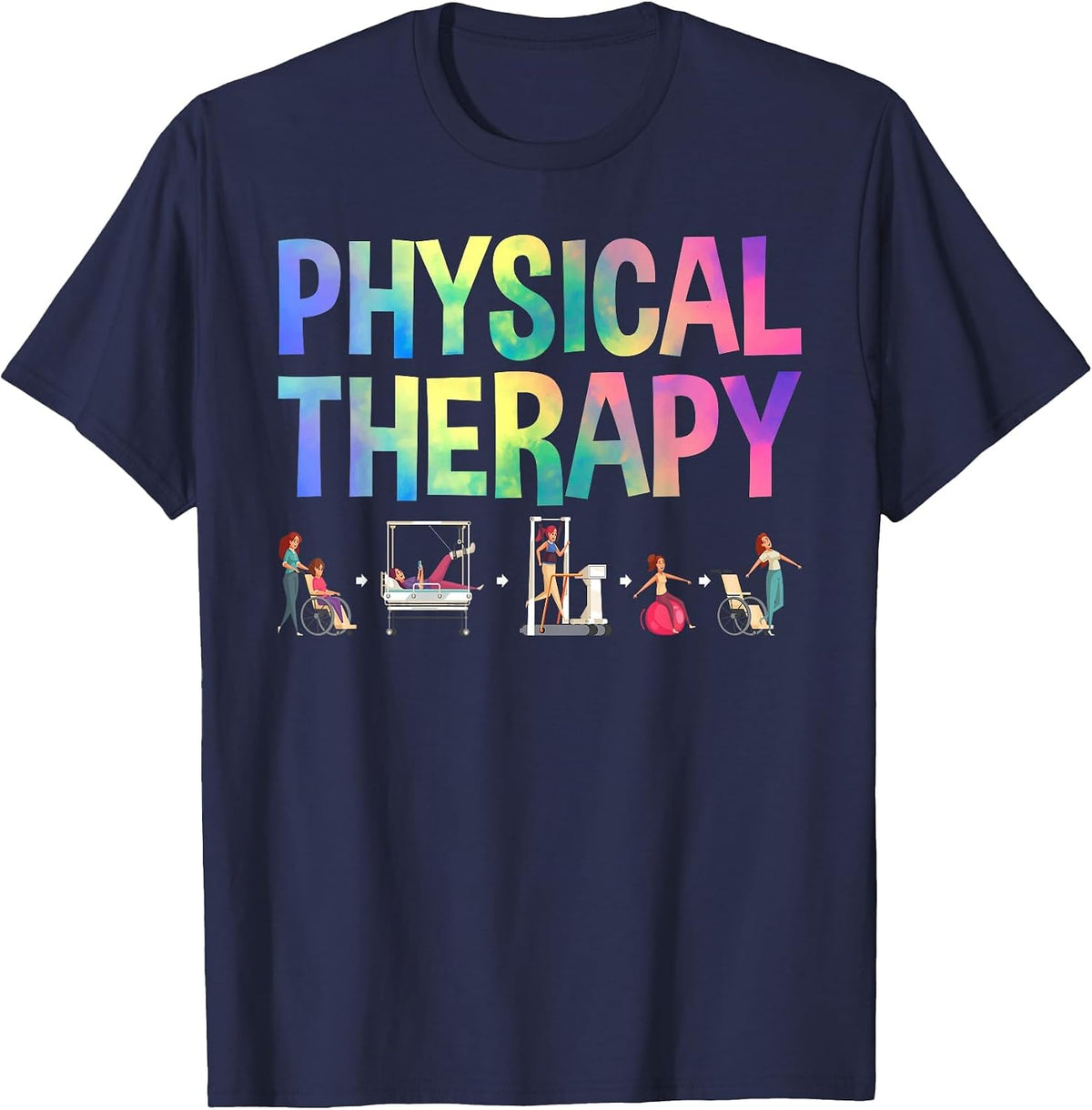 Physical Therapy Physical Therapist Assistant T-Shirt - Navy Blue