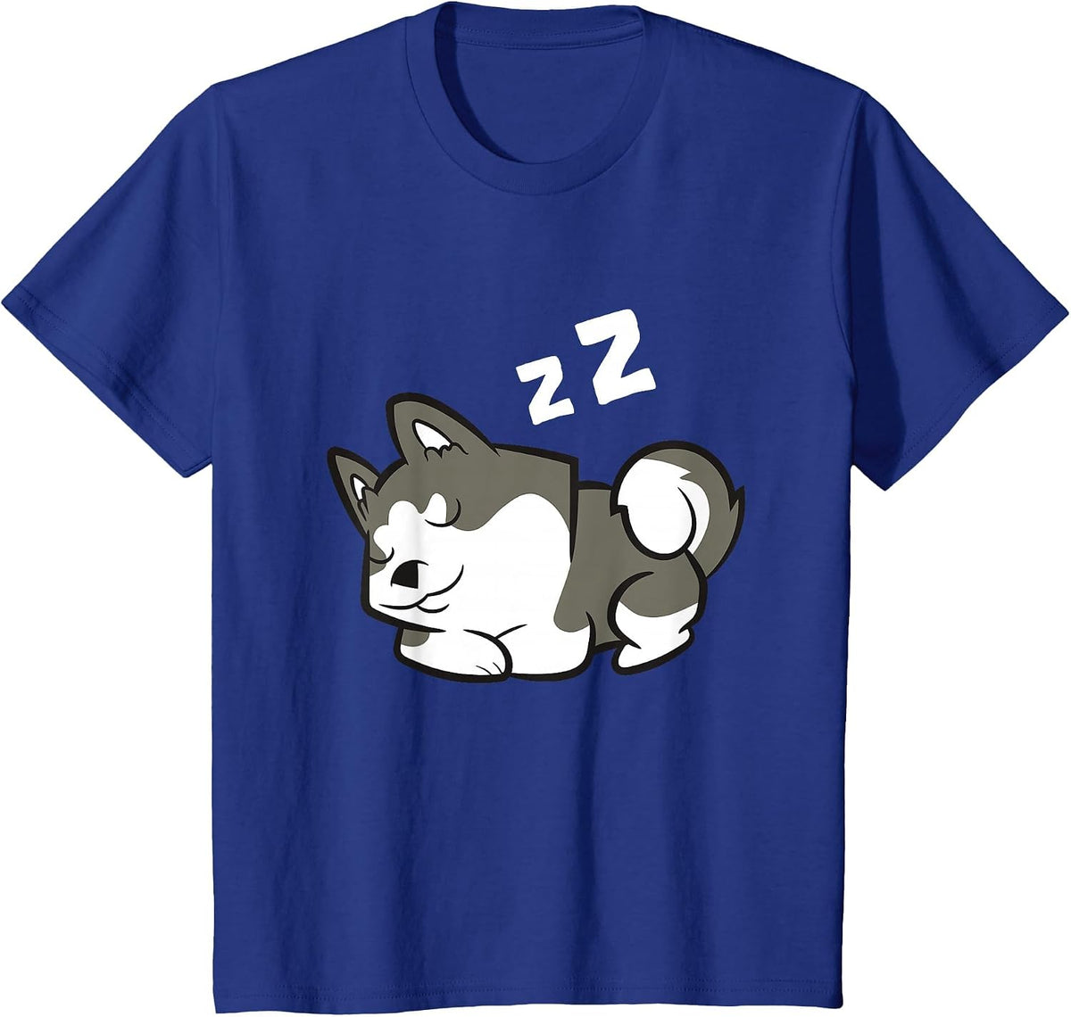 Lazy Husky Dog Sleeping Siberian Husky T-Shirt - Royal Blue