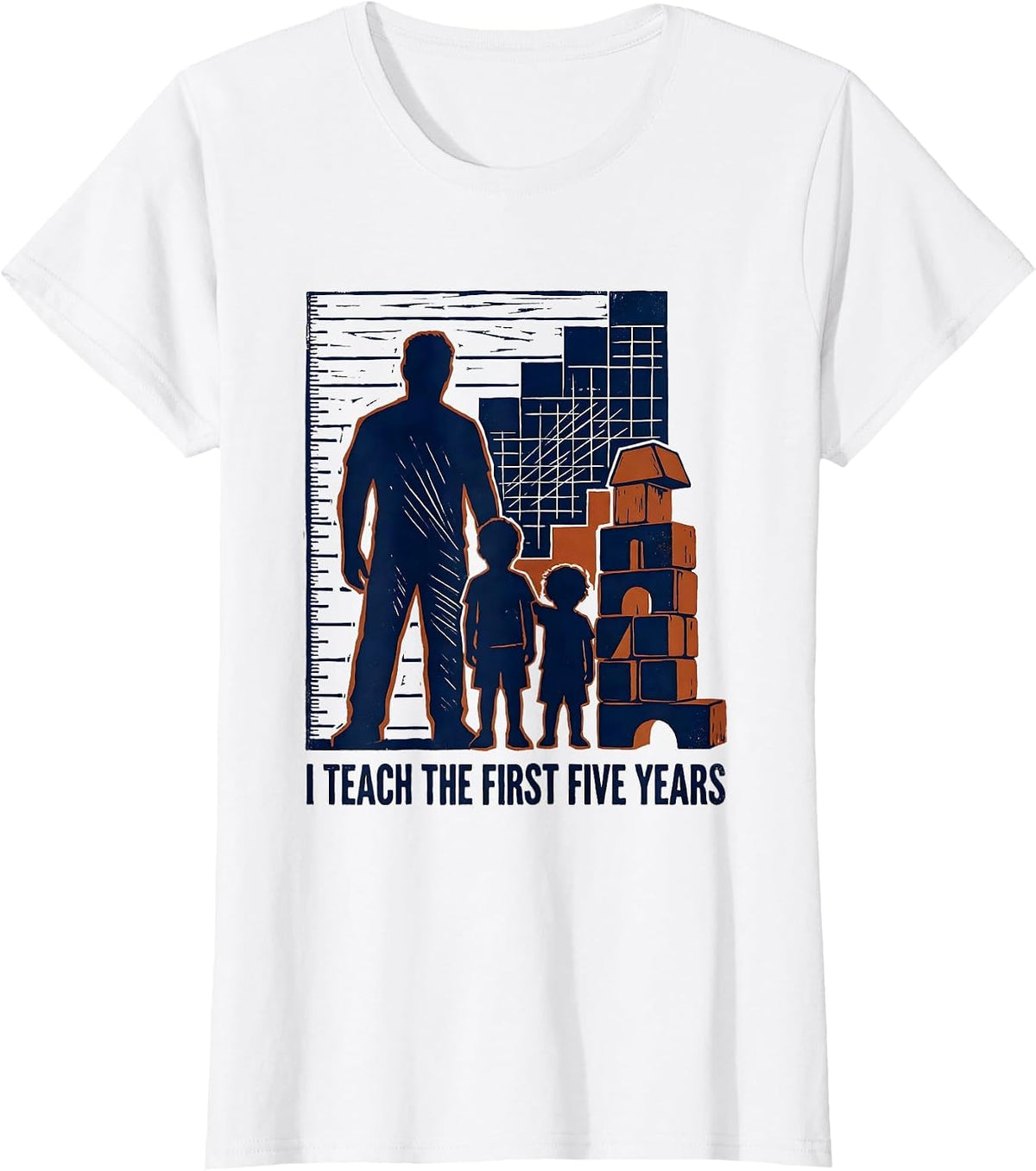 Women's I Teach The First Five Years Early Childhood Teacher Back To T-Shirt - White