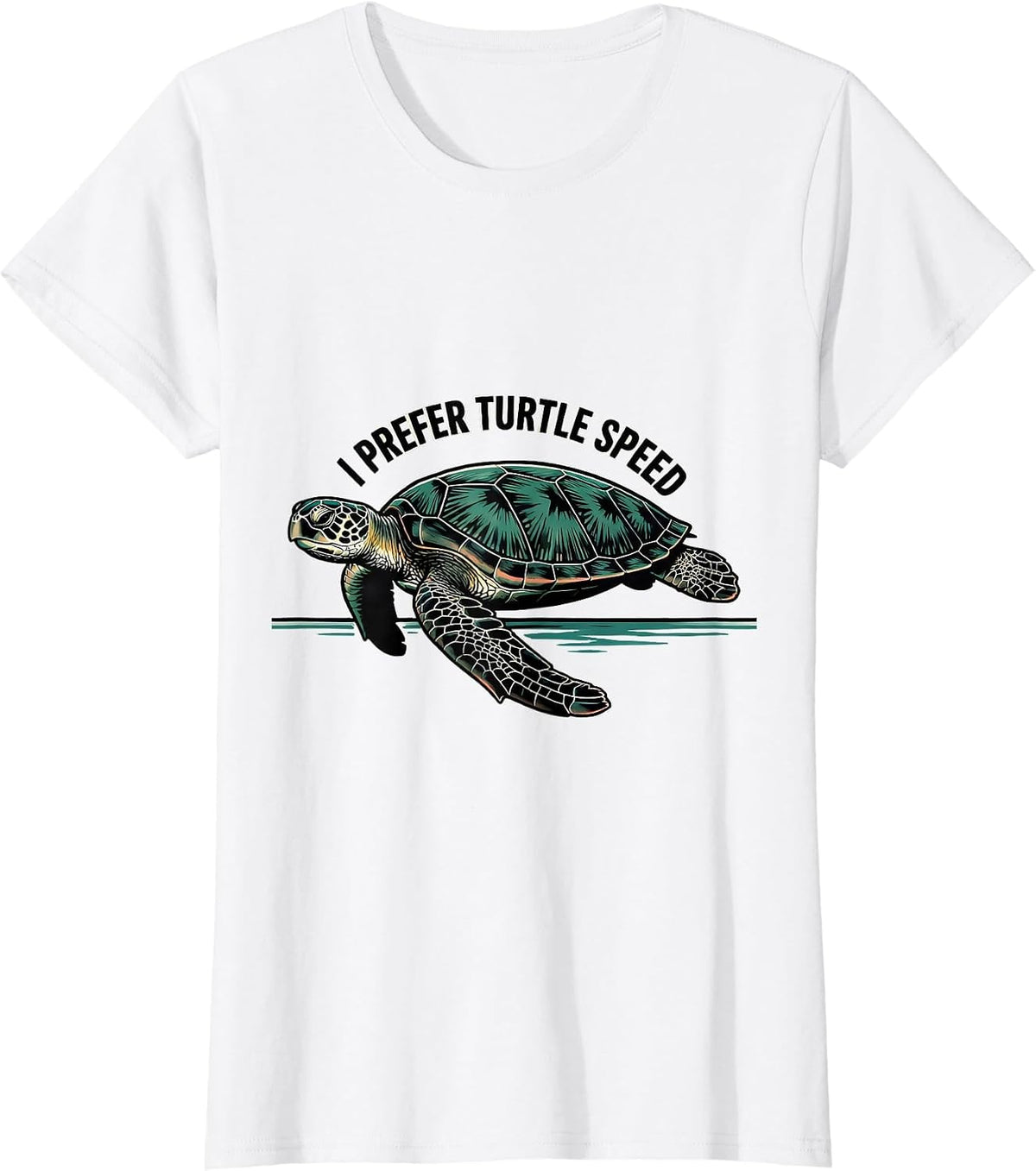 I Prefer Turtle Speed Funny Sea Turtle Lover Tattoo Design T-Shirt - White
