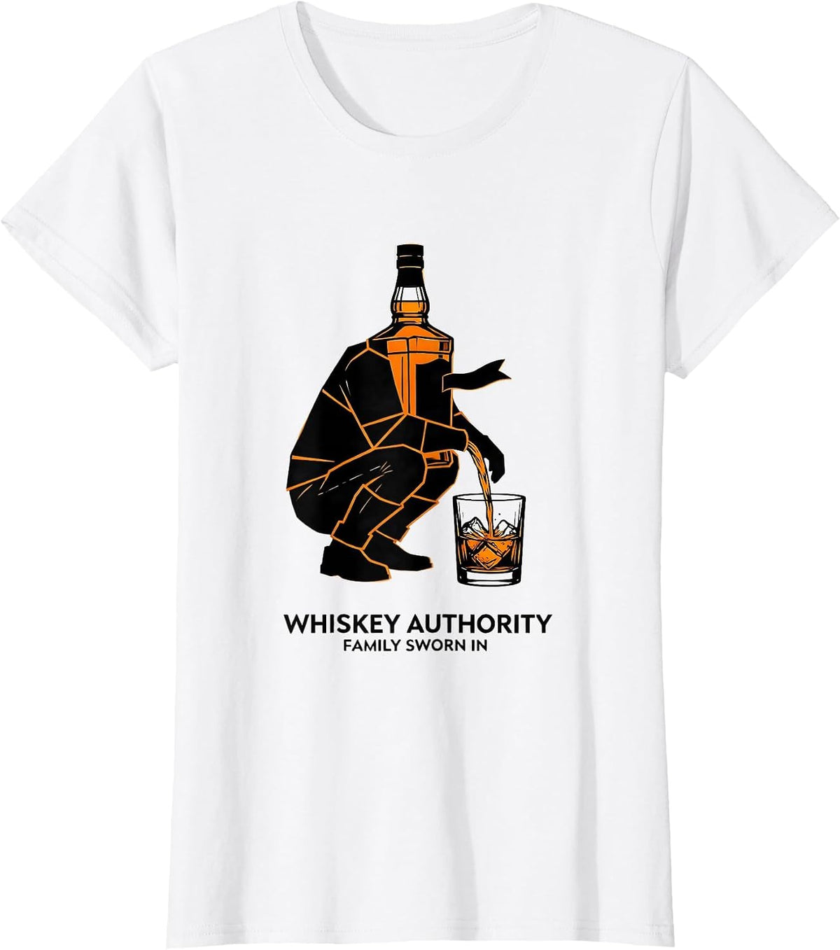 Women's Whiskey Authority Family Sworn In Funny Bourbon Lover Gift T-Shirt - White