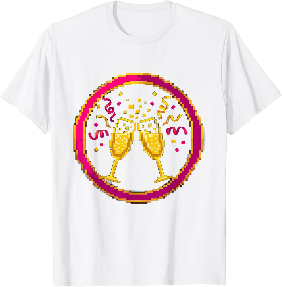 Champagne Toast Celebration Party Graphic T-Shirt - White