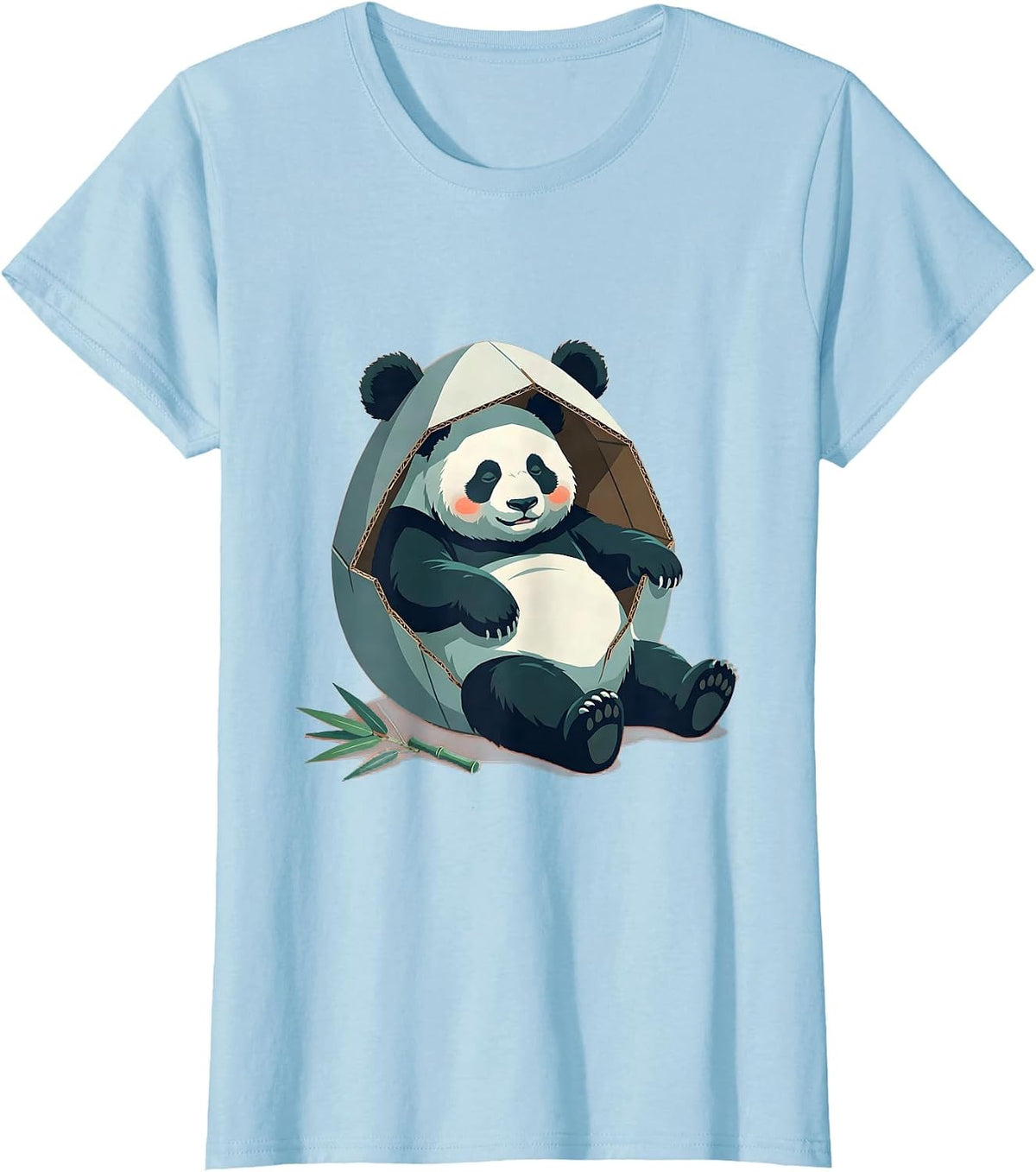 Women's Giant Panda Lounging Costume Humor Kawaii Animal Lover T-Shirt - Baby Blue