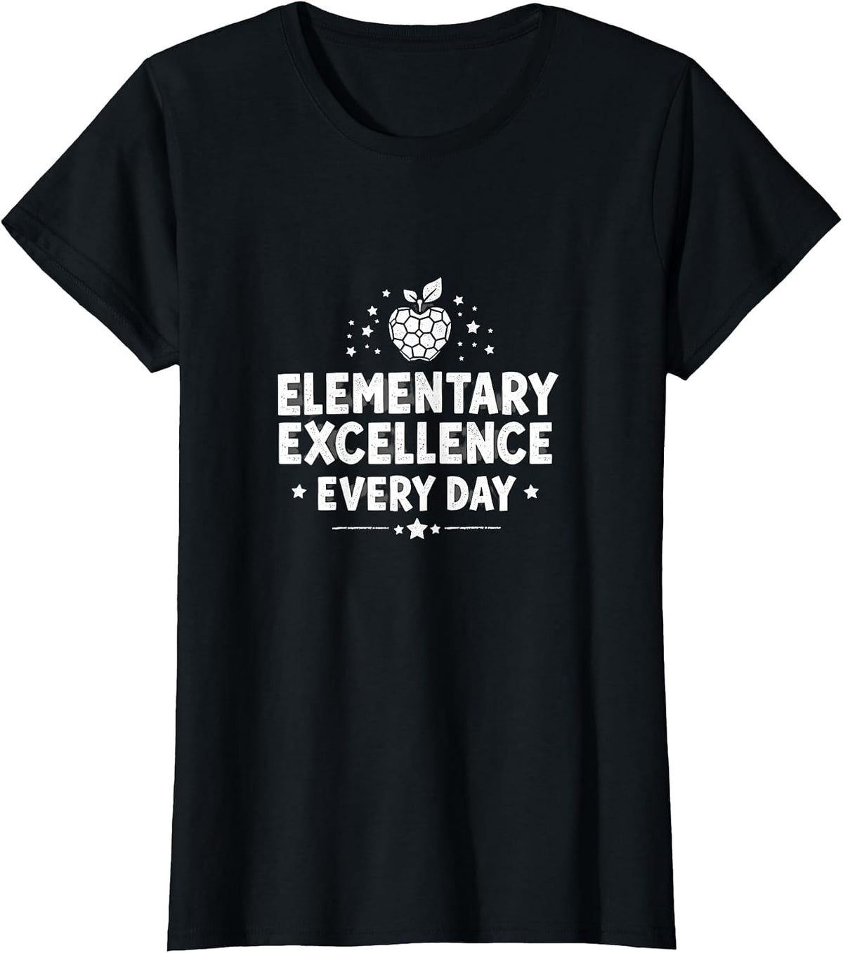 Elementary Excellence Every Day Teacher Design T-Shirt - Black