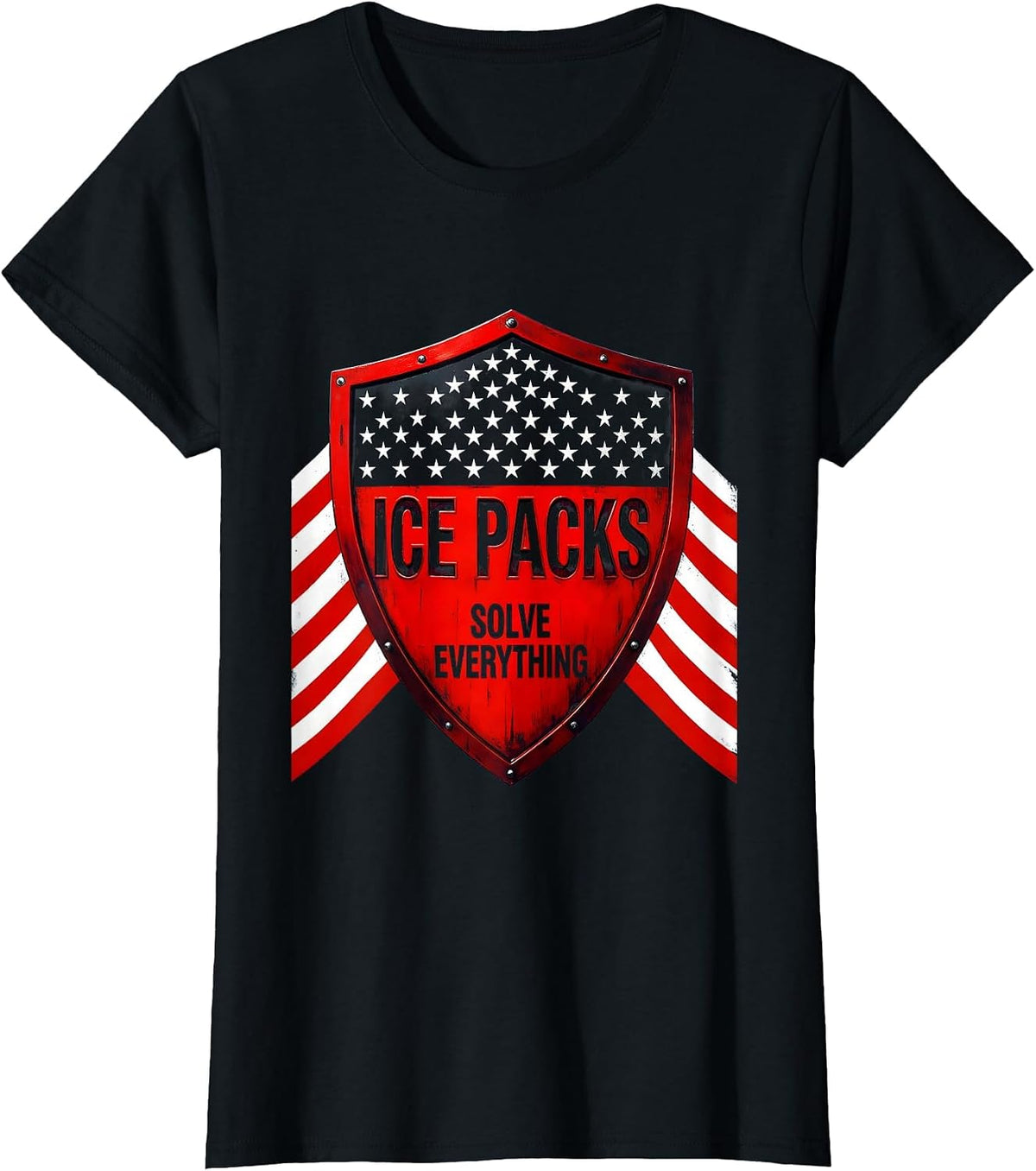 Ice Packs Solve Everything School Nurse Design T-Shirt - Black