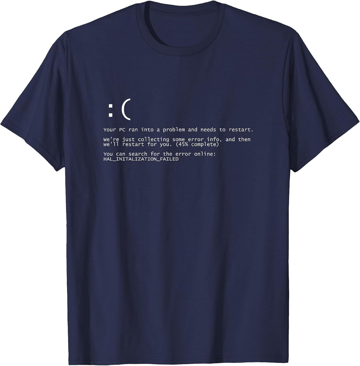 BSOD Death Screen T-Shirt Blue T-Shirt - Navy Blue