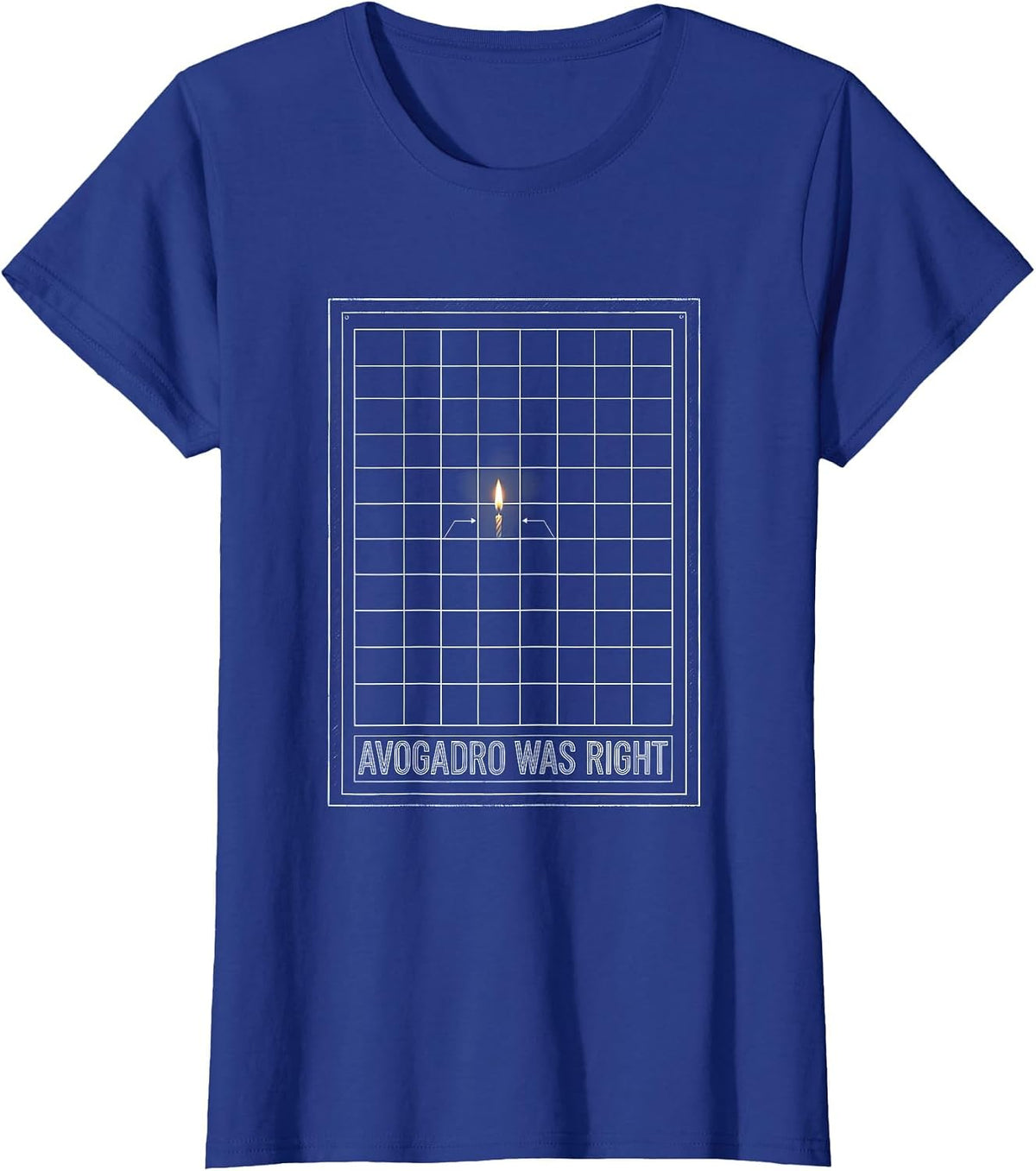 Women's Avogadro Was Right Technical Blueprint Mole Day Chemistry T-Shirt - Royal Blue