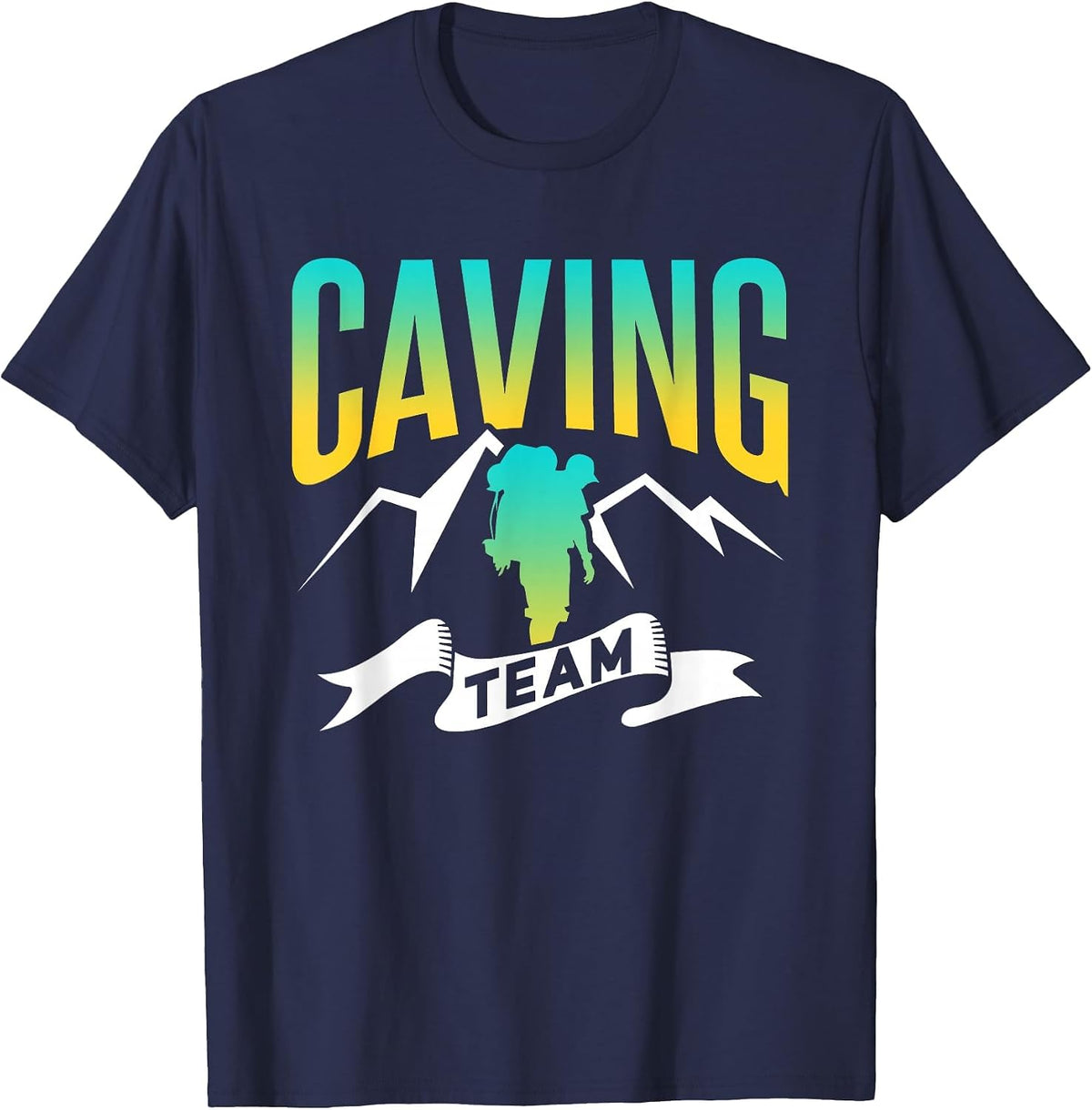 Caving Team Explorer Hobby Cave Exploring T-Shirt - Navy Blue