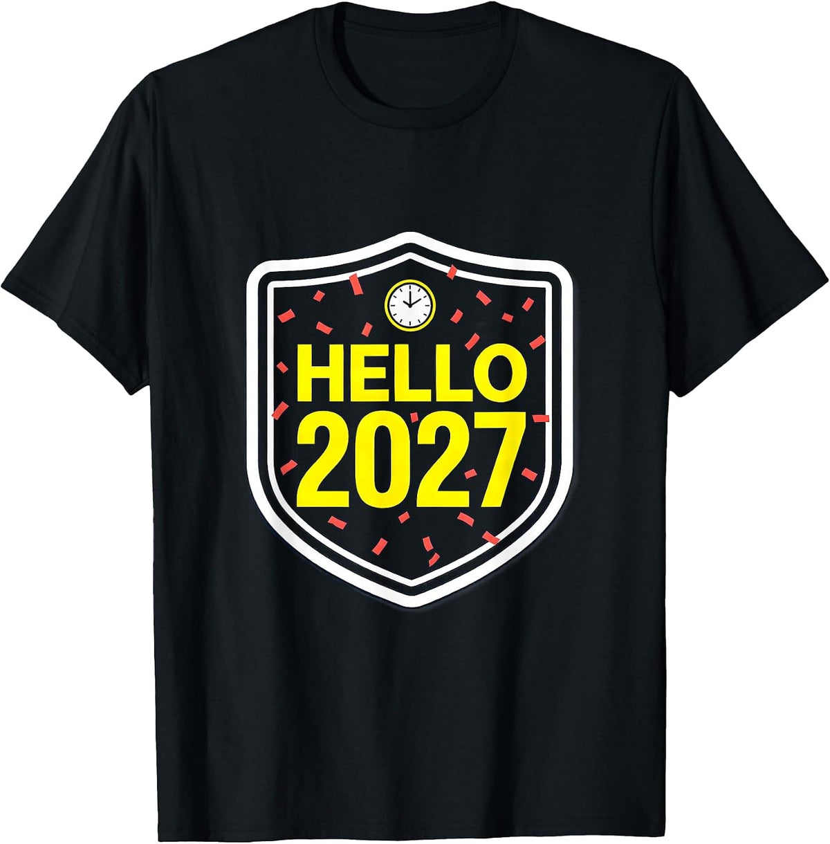 Men's Hello 2027 Novelty Party Wear New Year Eve Countdown T-Shirt - Black