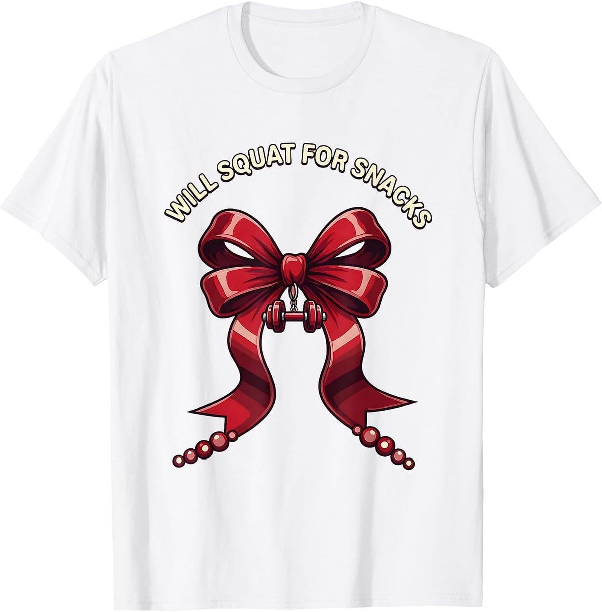 Men's Will Squat For Snacks Funny Gym Design T-Shirt - White