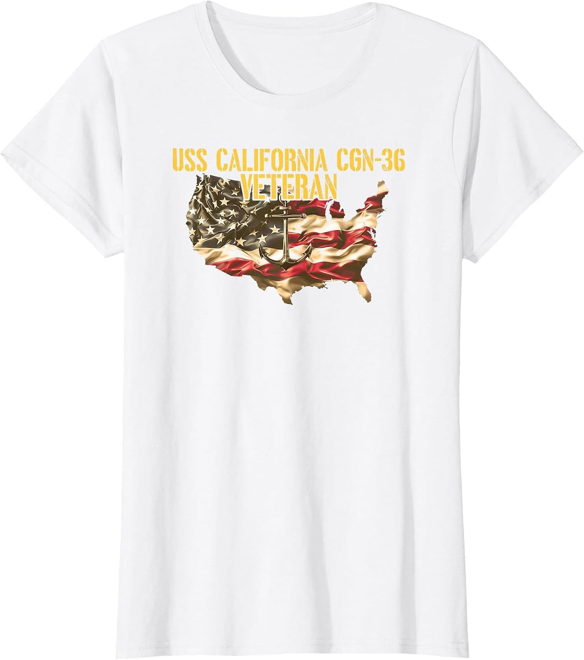 Vintage USS California CGN-36 Guided Missile Cruiser Veteran T-Shirt - White