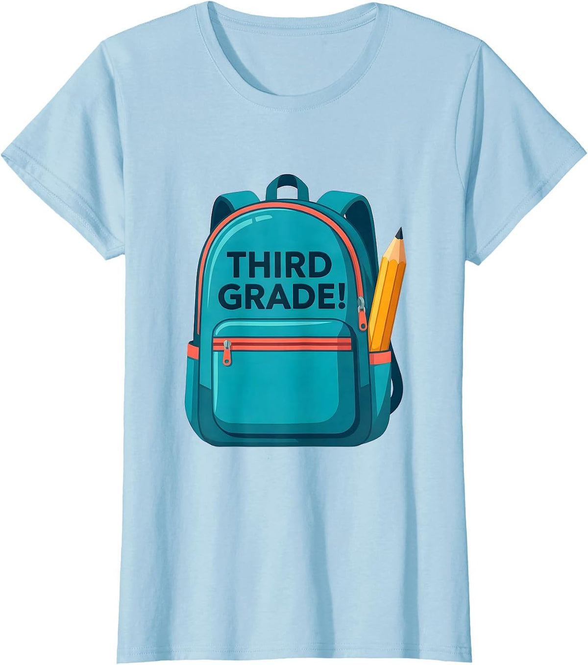 Women's Third Grade! Playful Back To School First Day of Third Grade T-Shirt - Baby Blue