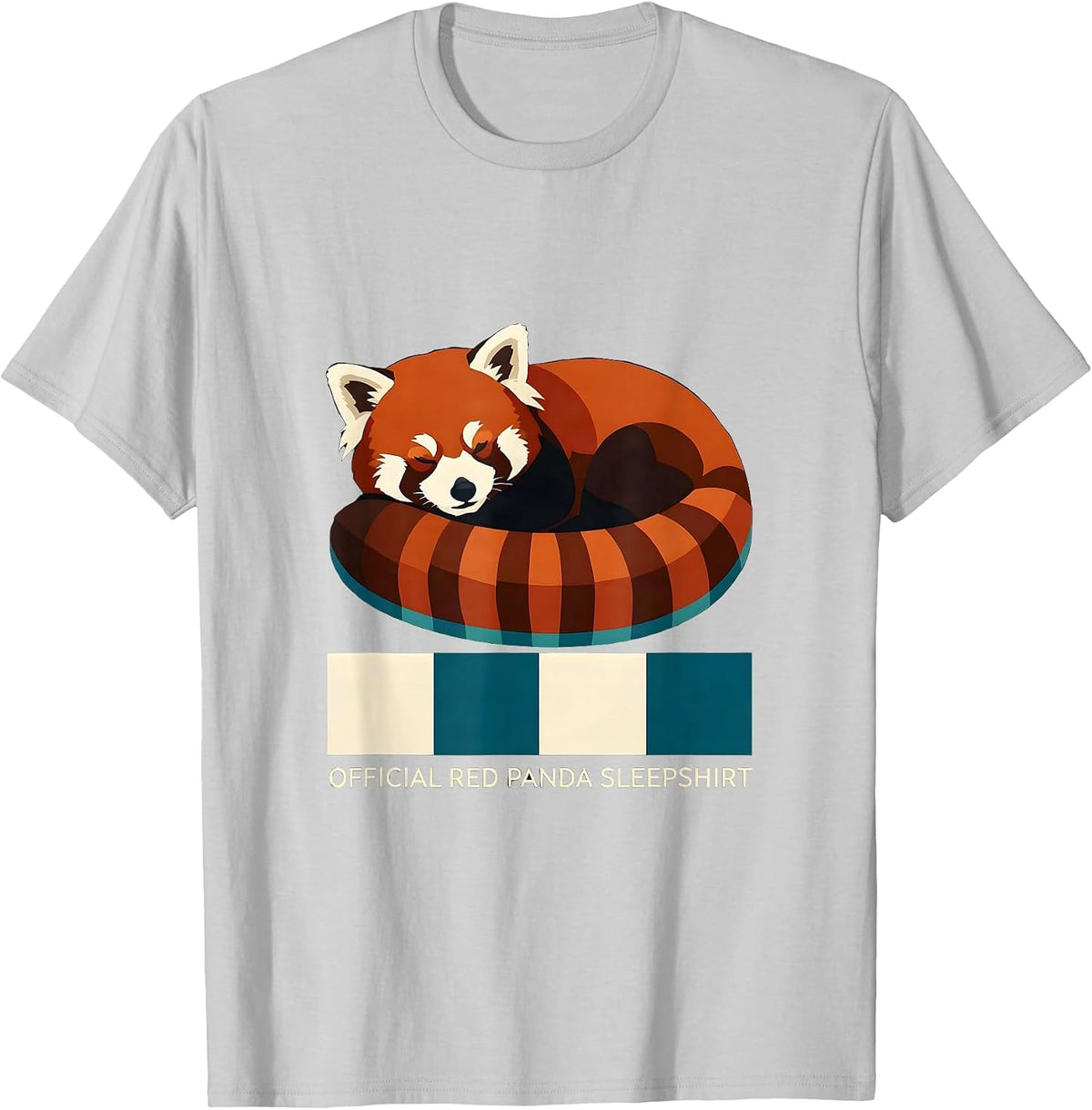 Men's Official Red Panda Sleepshirt Novelty Animal Sleepwear T-Shirt - Silver Grey
