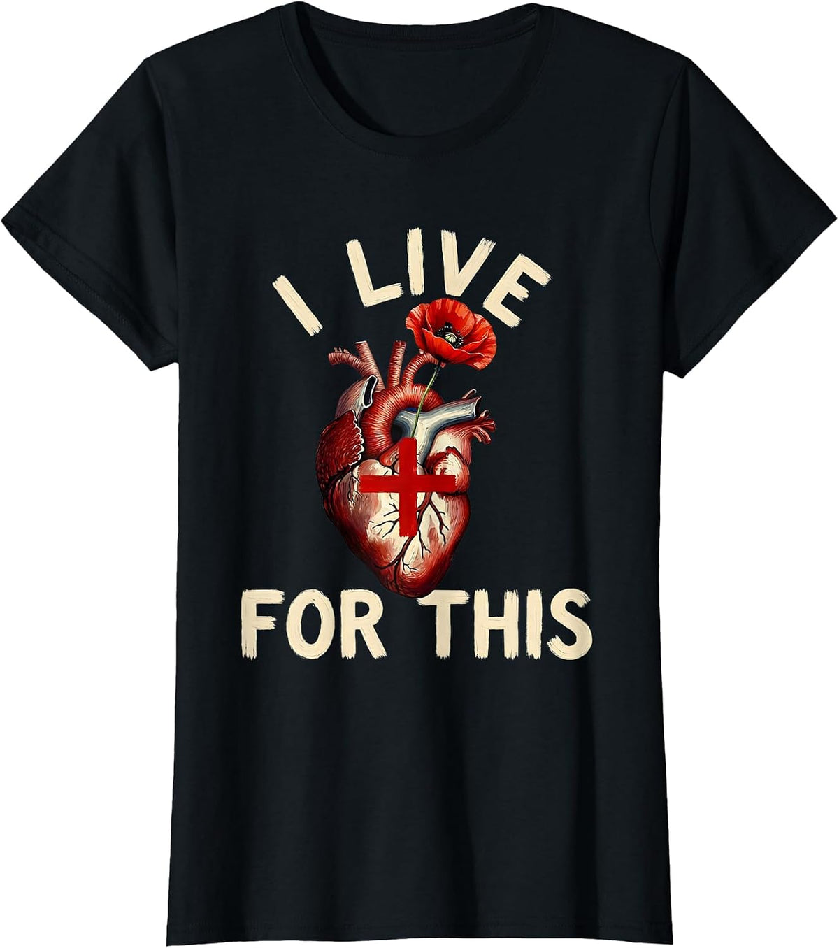 Women's I Live For This Nurse Pride Design T-Shirt - Black