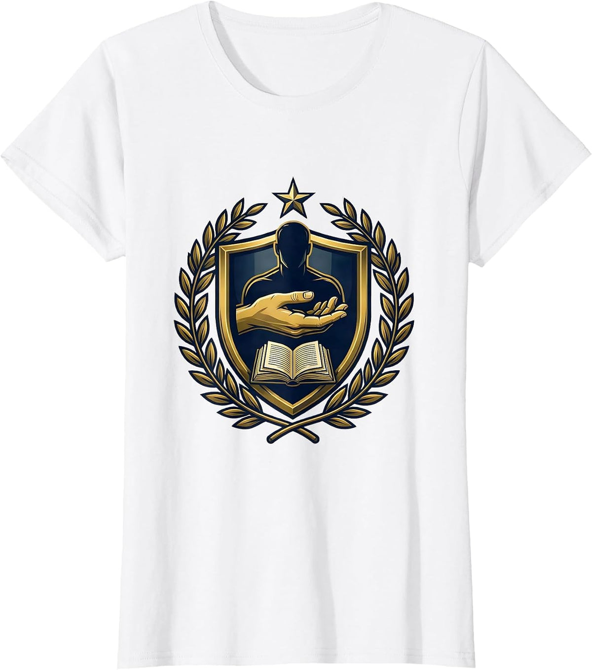 Women's Paraprofessional Supportive Hand Graphic Design T-Shirt - White
